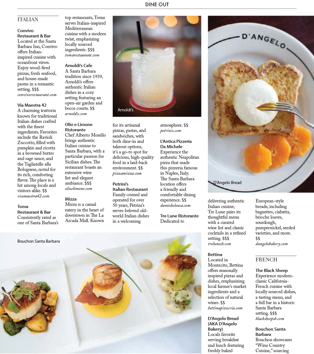 Food + Home Dining Guide Santa Barbara Summer 2025