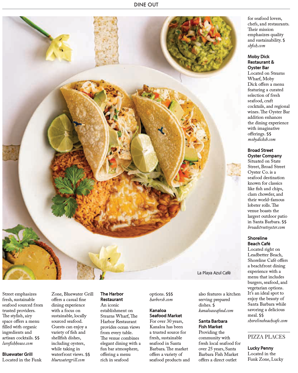 Food + Home Dining Guide Santa Barbara Summer 2025